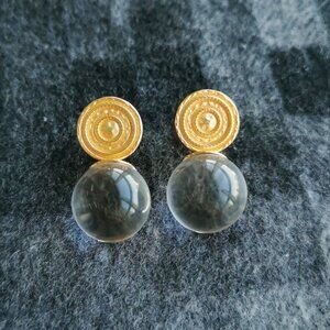 Julie Vos Madison Gold Clear Stud Earrings BRAND NEW